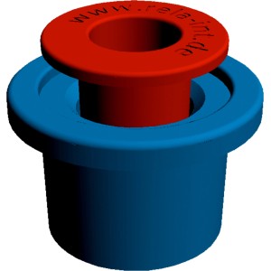 baliv WC-Sitz-Stopp set da 2: manicotti rossi e blu per il montaggio antiscivolo del sedile WC.