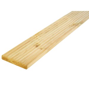 Lame de terrasse verte, 14,2x2,5x250 cm, rainurée et avec rainure antidérapante pour clôture et écran.