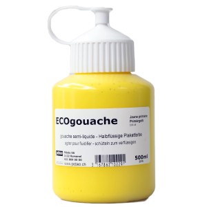 Pébéo Plakatfarbe Ecogouache Primärgelb, 500ml Flasche.