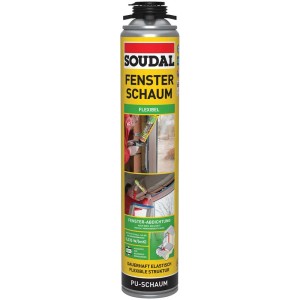 Soudal Schiuma per Finestre B3, bomboletta da 750ml, schiuma PU pronta all'uso per sigillare finestre e porte.