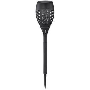 2er-Set Globo Solarleuchte Fackel in Schwarz aus Kunststoff für den Garten.