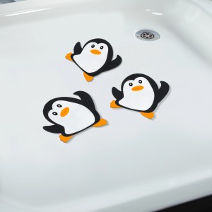 Spirella Mini-Rutscheinlagen Pingy, 5 Stück, Pinguin-Design für mehr Sicherheit in der Badewanne.
