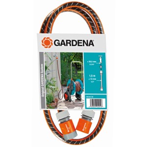 Set raccordo tubo Gardena Comfort Flex 13mm (1/2) 1,5m, 25 bar con tubo, raccordi e rubinetti.