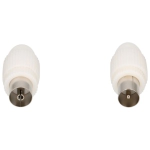 Set connettori antenna Schwaiger, bianco, per cavi coassiali.
