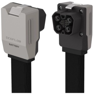 Câble de connexion de batterie LFP EcoFlow Power Kits (150 cm) - gros plan sur les connecteurs.