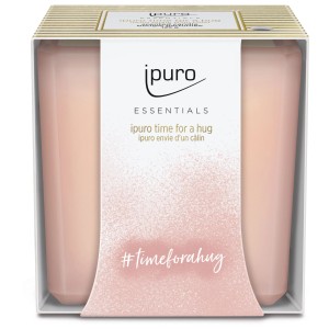 Ipuro Duftkerze Essentials Time for a hug, 125g, im roséfarbenen Glas.