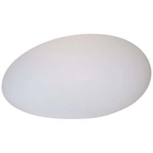 Lampe décorative solaire LED Globy blanche en forme d'œuf pour intérieur et extérieur.