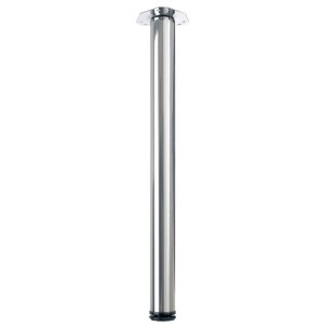 Gamba per tavolo Hettich, effetto acciaio inox, rotonda, alta 710 mm.