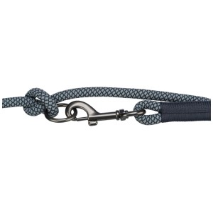Trixie guinzaglio estensibile Soft Rope, nero-grigio, con moschettone e anelli regolabili.