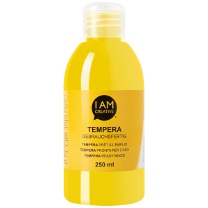 Peinture tempera jaune I Am Creative, 250 ml, prête à l'emploi pour la peinture acrylique.