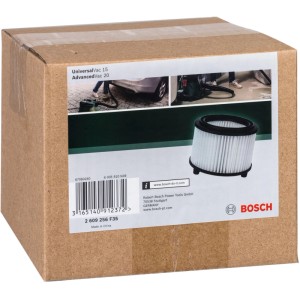 Filtre à cartouche Bosch pour UniversalVac 15 et AdvancedVac 20 dans sa boîte.
