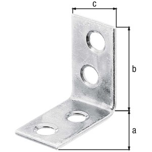 Staffa angolare per sedia in acciaio zincato, 25x14x25mm, con fori per viti, per costruzione mobili, set da 12 pezzi.