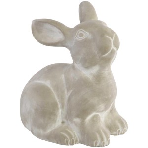Gartec Deko-Hase Nessi, 28 cm, aus grauem Zement für die Gartendekoration.