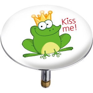 Wenko Bonde de baignoire Froggy avec grenouille et couronne, réglable en hauteur.