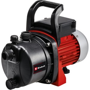 Einhell GC-GP 6538 Set pompe de jardin : Pompe de jardin rouge compacte avec poignée et accessoires.