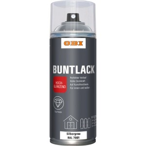 Vernice spray OBI RAL 7001 grigio argento lucido, bomboletta da 400ml.