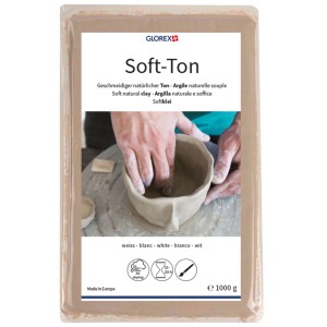 Paquet de pâte à modeler Soft, blanche, 1000g, pour modeler des figurines et des éléments décoratifs.
