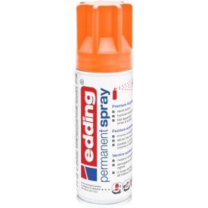 Spray permanente arancione neon Edding 5200, opaco, 200ml. Vernice spray colorata per legno, metallo, plastica.