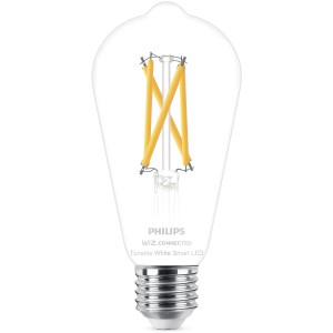 Lampadina LED Smart Philips 60W E27 Edison Filament, chiara lampadina vintage per illuminazione smart.
