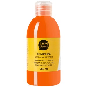 Peinture tempera orange I Am Creative, 250 ml, prête à l'emploi pour la peinture acrylique.