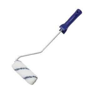 LUX Vestanroller XL, 12 cm Farbroller mit blauem Griff für glatte Flächen.