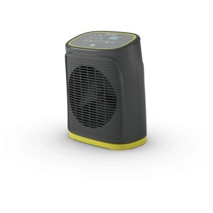 Termoventilatore Olimpia Splendid Caldo Rock DT, antracite-giallo, con controllo digitale.