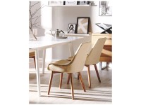 Beliani Chaises  Melfort en tissu Beige, lot de 2