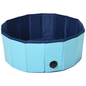 Mehrfarbiger Hundepool aus PVC, Ø 80 cm, mit Abflussventil für Hunde und kleine Tiere.