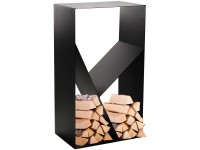 Kaminholzregal Avantgarde Stahl Schwarz (HxBxT) 80 x 30 x 44 cm