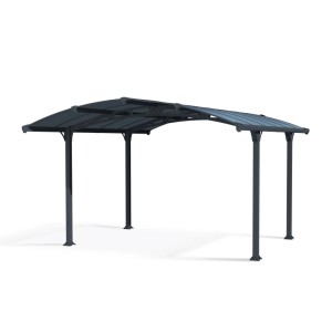 Canopia Carport Arcadia 4300 antracite con tetto curvo e quattro pali.