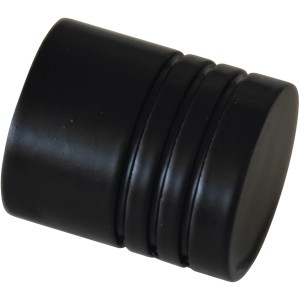 Gardinia Terminale Chicago cilindro, nero opaco, confezione da 2 per aste da 20 mm.