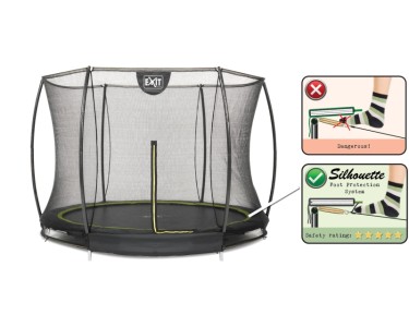 Trampolino Exit Silhouette Con Rete Di Sicurezza - 244x366 Cm, Ideale Per Bambini - Foto 4