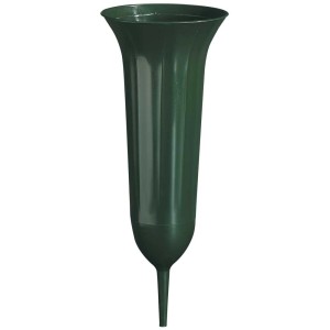 Grüne Geli Grabvase, 30cm hoch, zum Einstecken als Grabschmuck.