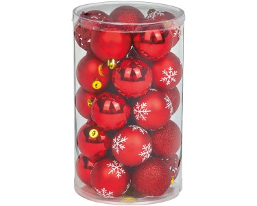 Set Di 44 Palline Di Natale, 12 Pezzi, 6 Cm, In Plastica