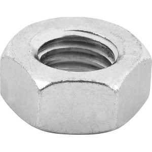 Gros plan d'un écrou hexagonal LUX M4 galvanisé, 100 pièces.