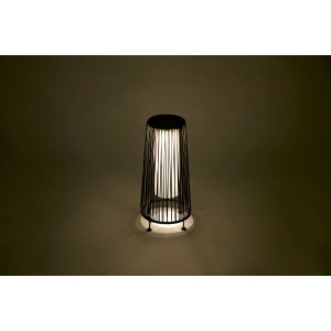 Lampe décorative solaire LED Aviano noire, 45 cm, lumière blanc chaud pour jardin et balcon.