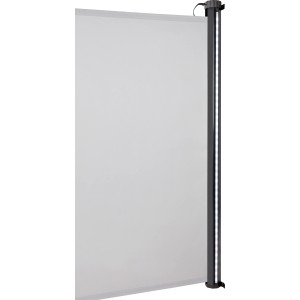 Tenda laterale Livingston 3x1,5m grigio argento con striscia LED per terrazza e balcone.