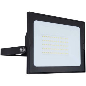 Faretto LED da esterno Globo Helga I nero, 50W, con telaio orientabile per illuminazione esterna mirata.