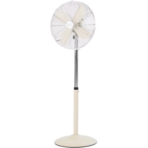 Bimar Standventilator VP310 aus Metall in Creme, 40 cm Durchmesser, mit höhenverstellbarem Standfuss im Vintage-Design.