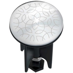 Tappo lavandino Pluggy Odesa con motivo floreale, regolabile e resistente.