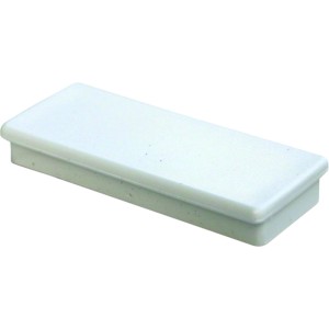 Weisser rechteckiger Haftmagnet aus Ferrit-Kunststoff, 55x22,5x8,5 mm, für Kühlschrank oder Whiteboard.
