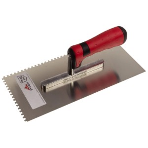 Cazzuola dentata Stubai con manico 2K (dentatura 4 mm) per lavori di posa e piastrellatura.
