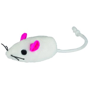 Vitakraft Spielmaus, Plüsch, weiß-grau, 5 cm, Katzenspielzeug