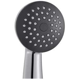 Set doccia Diaqua Deimos One PCR, cromato, con soffione nero e ugelli.