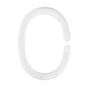 Anneau de rideau de douche ovale blanc de Kleine Wolke, lot de 12 pièces pour tringles à rideaux de douche.