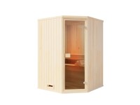 FinnTherm Sauna Corner Natur 144 cm x 144 cm Wandstärke 40 mm