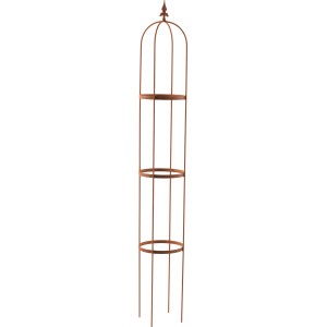 Obelisk Oscar, 190 cm, Natur-Rost, aus Metall, Gartendekoration.
