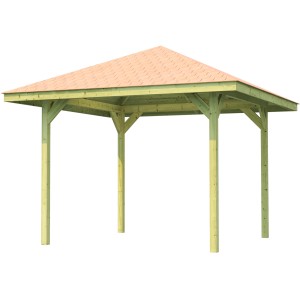 Weka Pavillon Gartenoase 651, gazebo in legno con tegole, 333x333 cm.