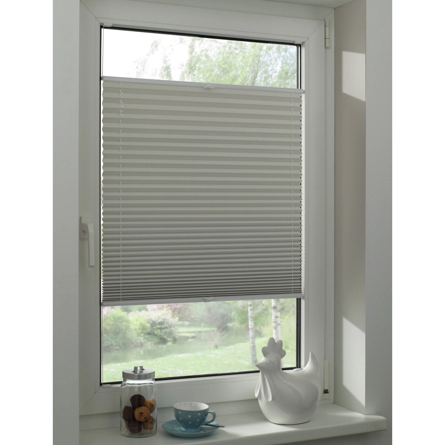 K-home Tenda Plissettata Klemmfix Palma 40x130 Cm - Colore Iceblu, Senza Foratura Con Fissaggio A Morsetto - 4