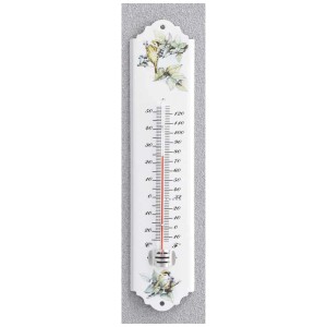 Thermomètre extérieur Möller Therm, 30 cm, style campagnard avec motif d'oiseau pour intérieur et extérieur.